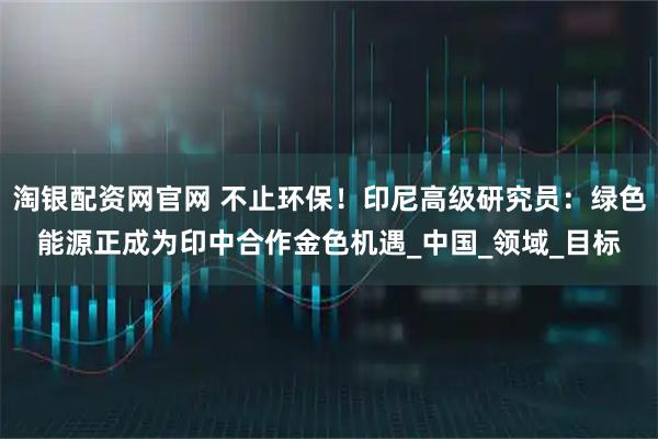 淘银配资网官网 不止环保！印尼高级研究员：绿色能源正成为印中合作金色机遇_中国_领域_目标