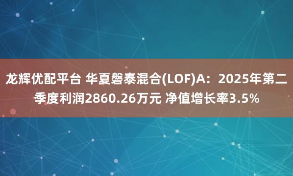 龙辉优配平台 华夏磐泰混合(LOF)A：2025年第二季度利润2860.26万元 净值增长率3.5%